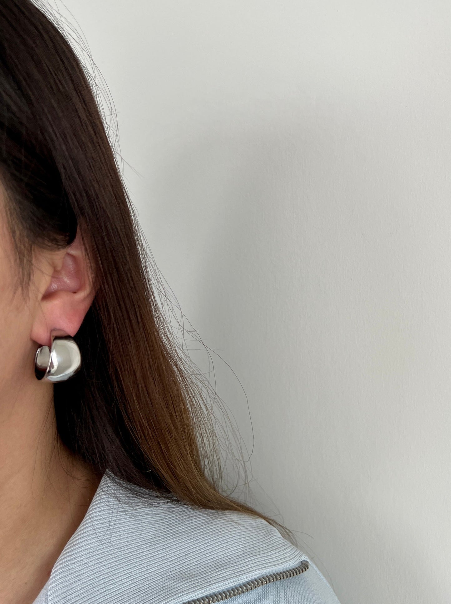 Chunky Silver Hoops