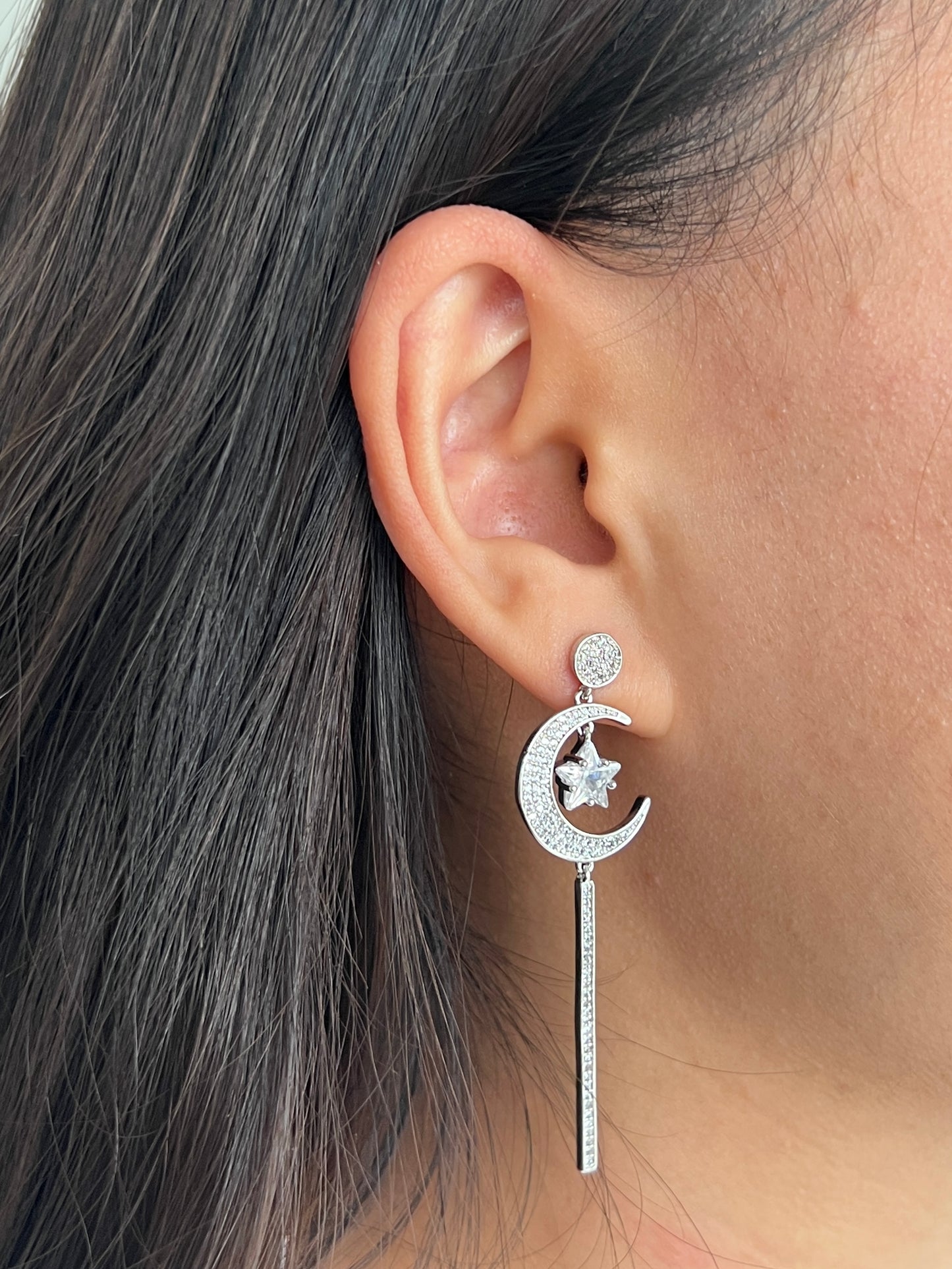 Moon and star earrings