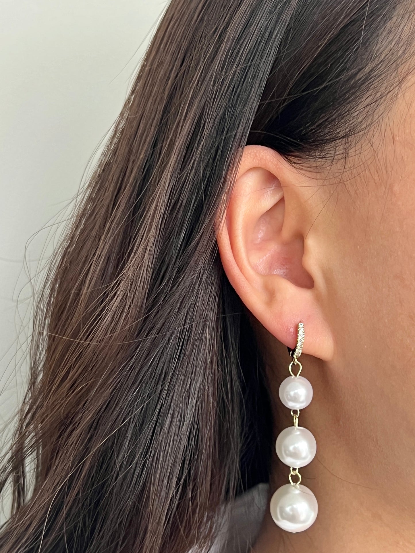 Long-chain Freshwater Pearl earrings