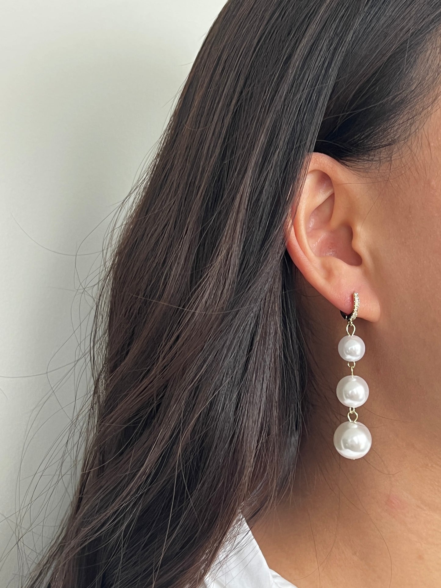 Long-chain Freshwater Pearl earrings