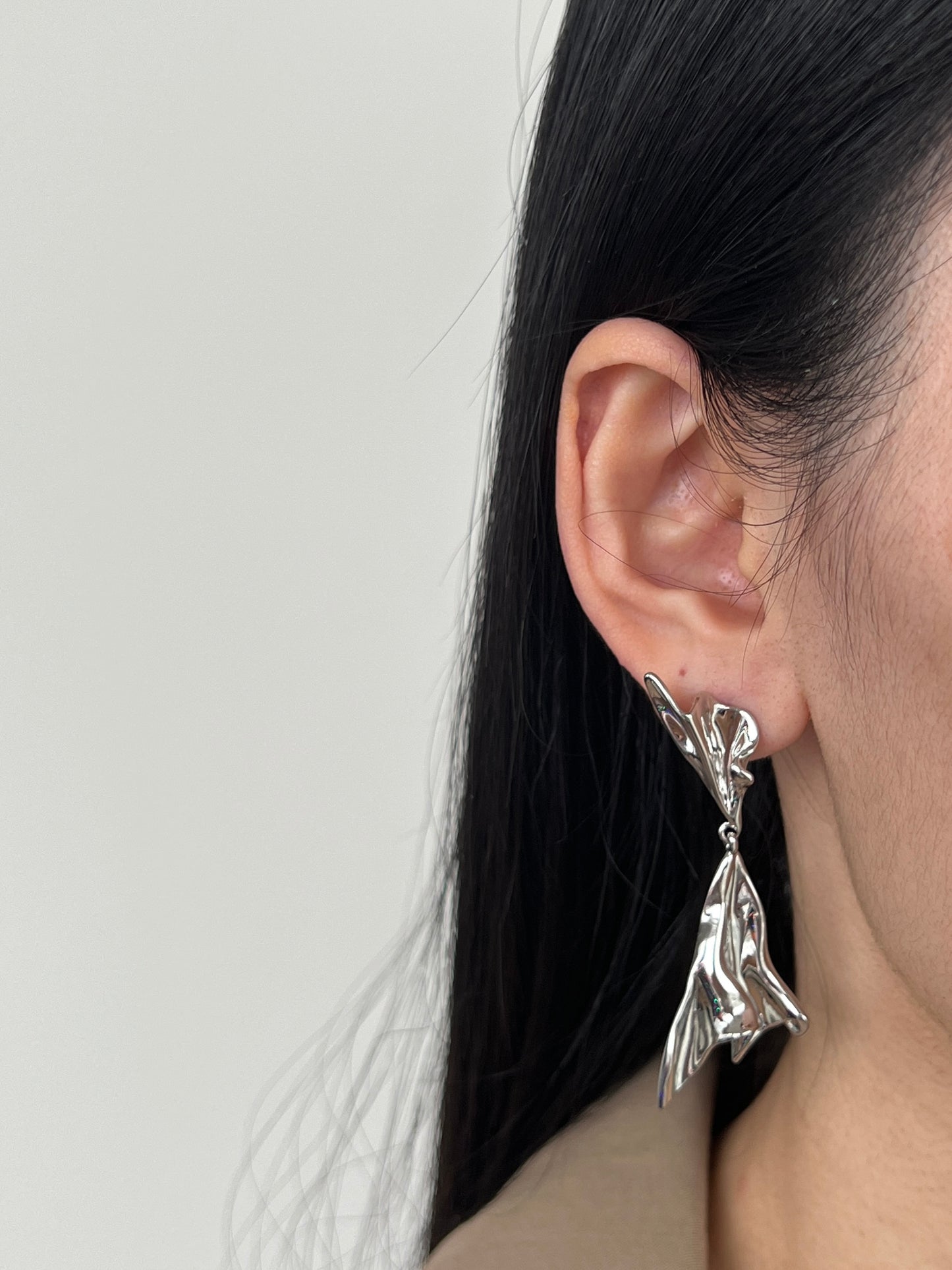 Irregular Geometric Silver Earrings