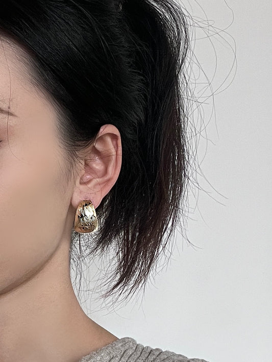 Glossy Metal Hoop Earrings