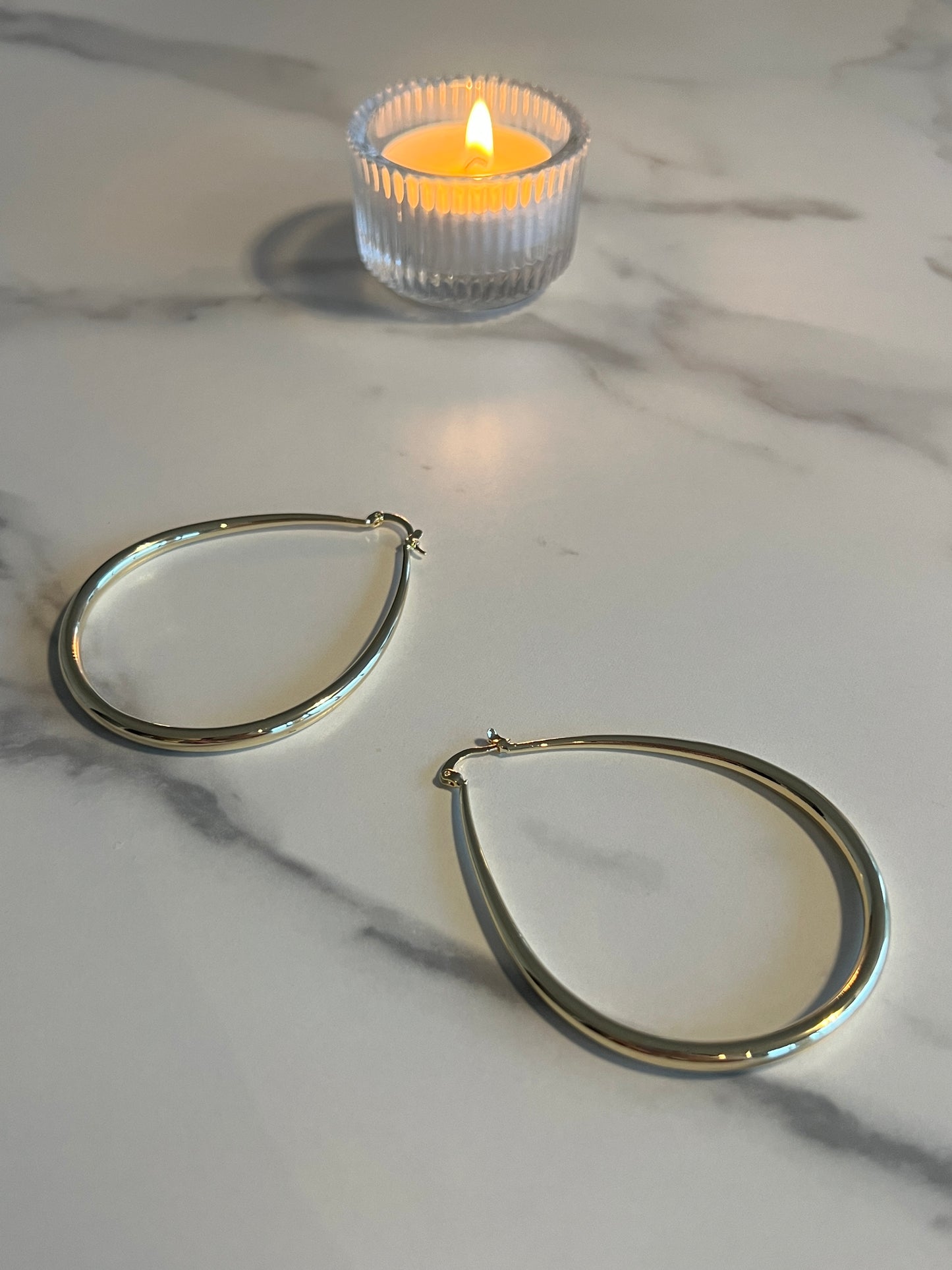 Giant Oval Golden Hoop Earrings