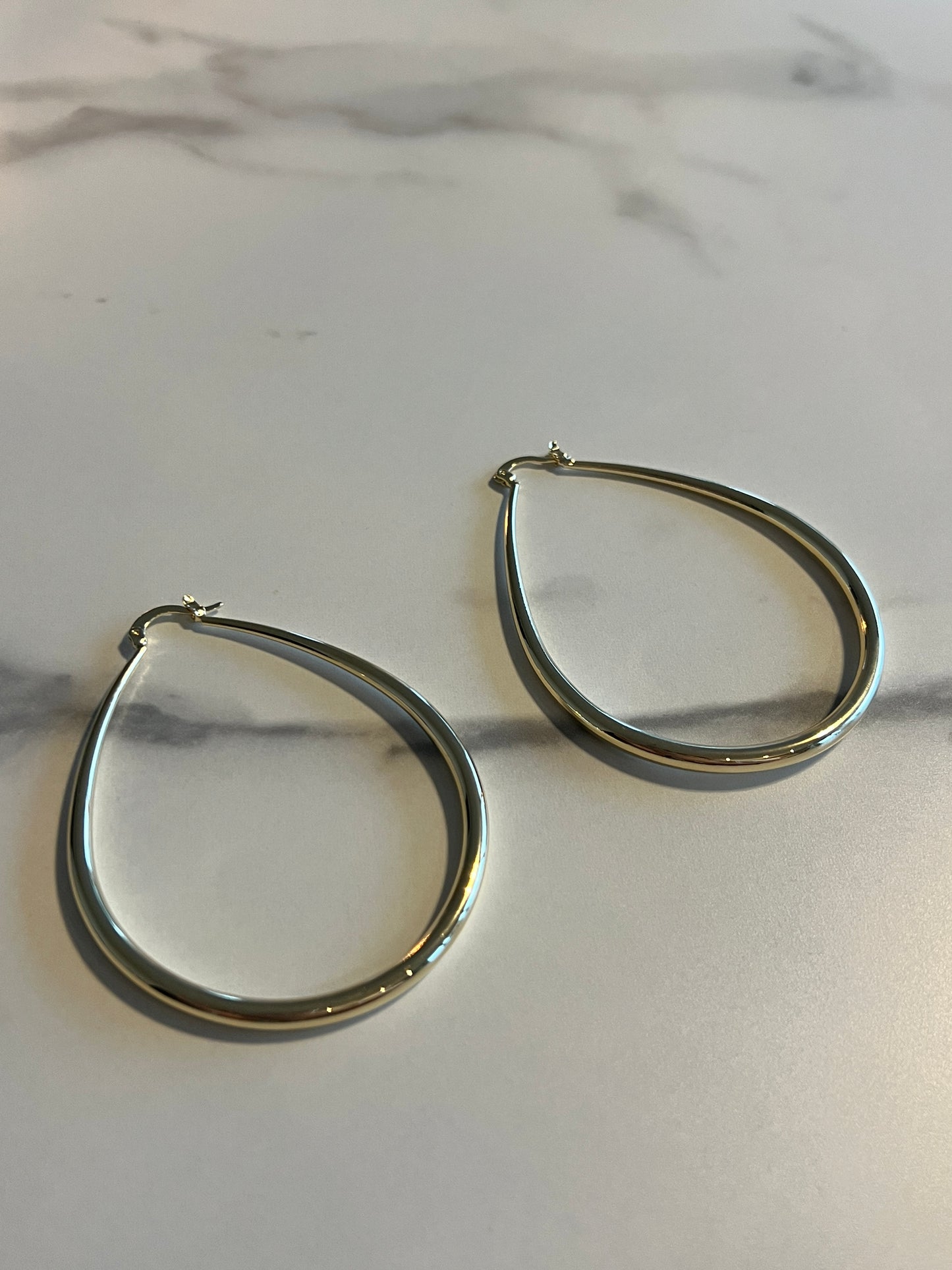 Giant Oval Golden Hoop Earrings