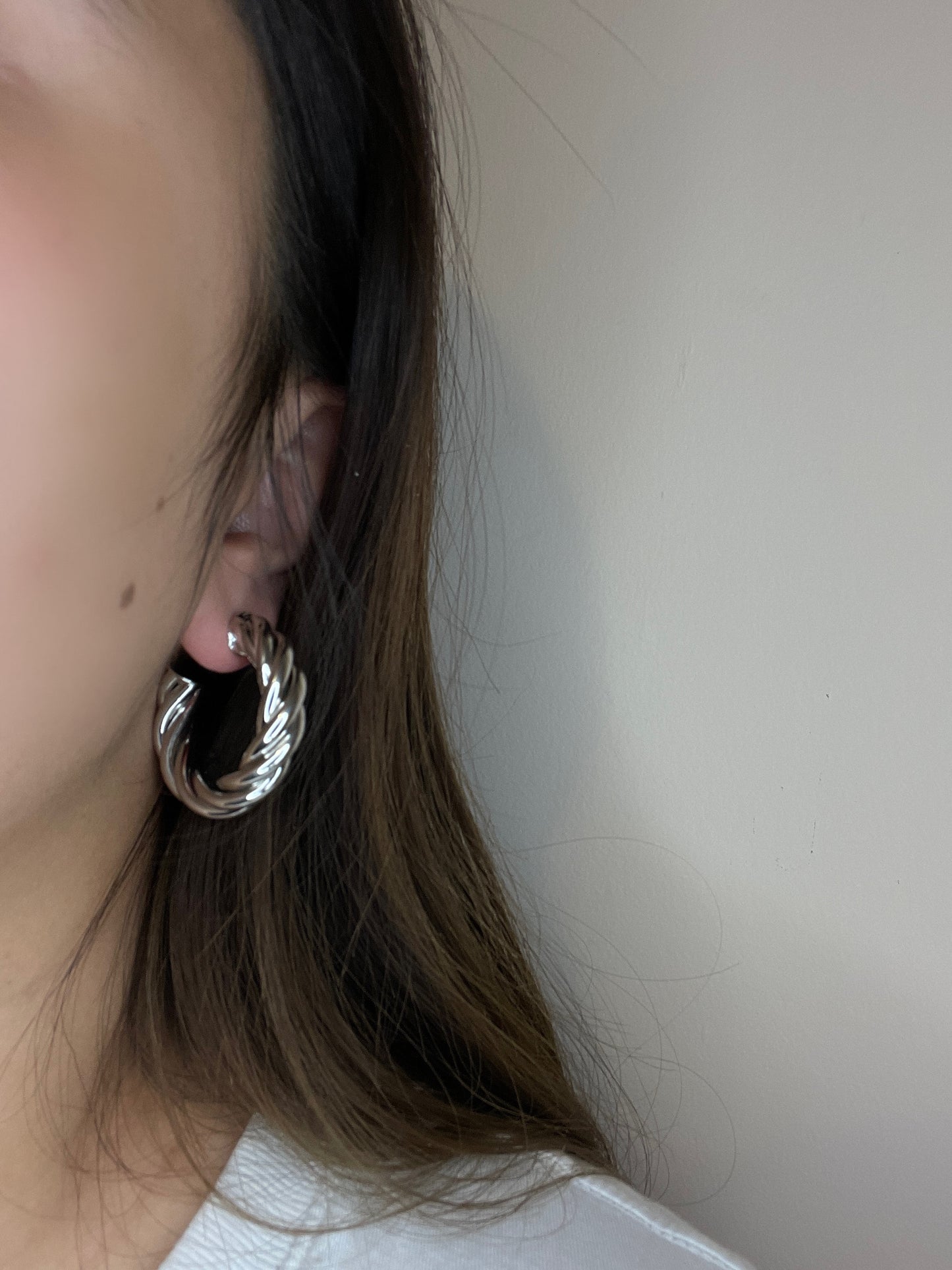 Thick Silver Hoops