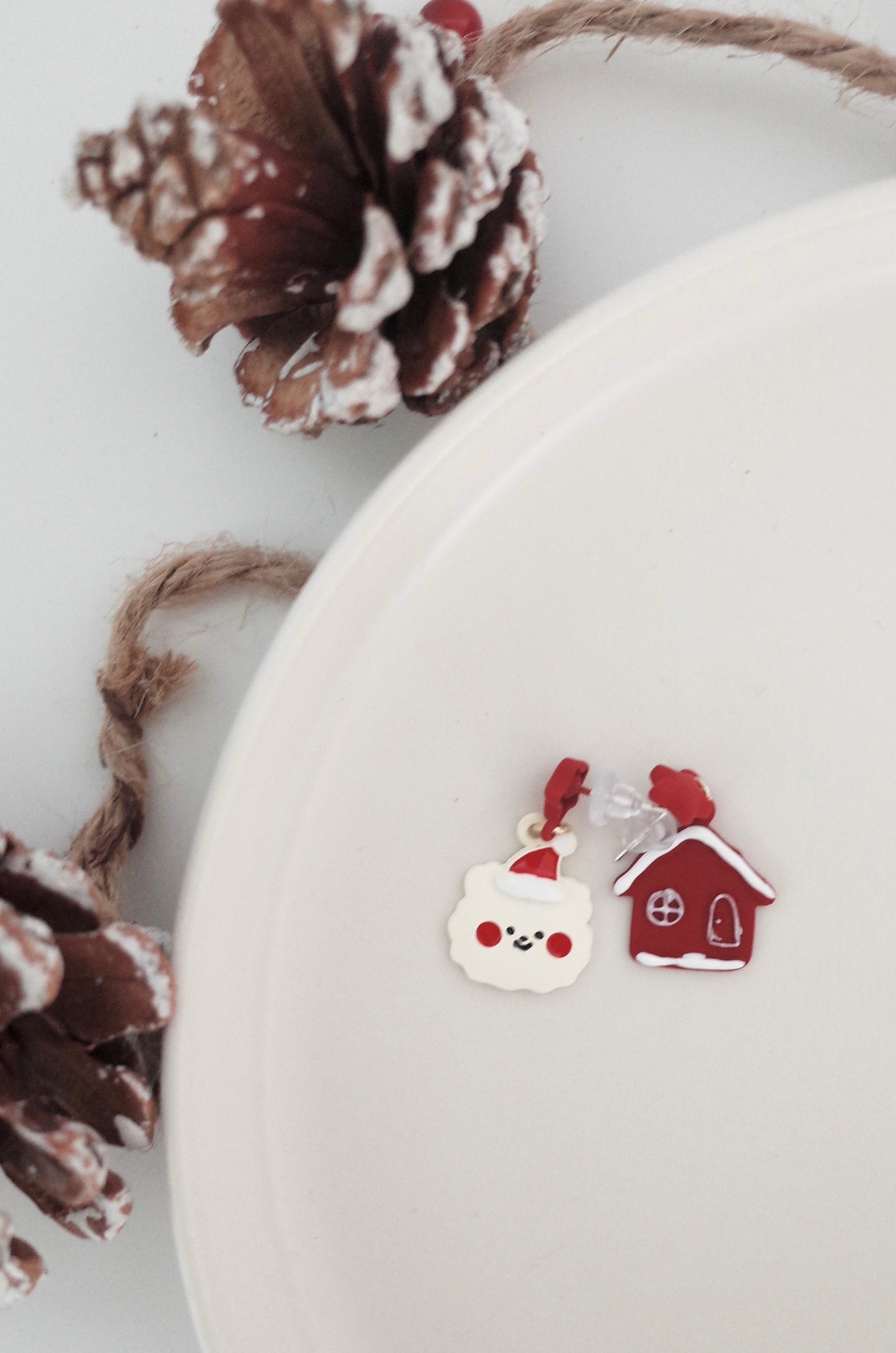 Christmas Bear & House Earrings