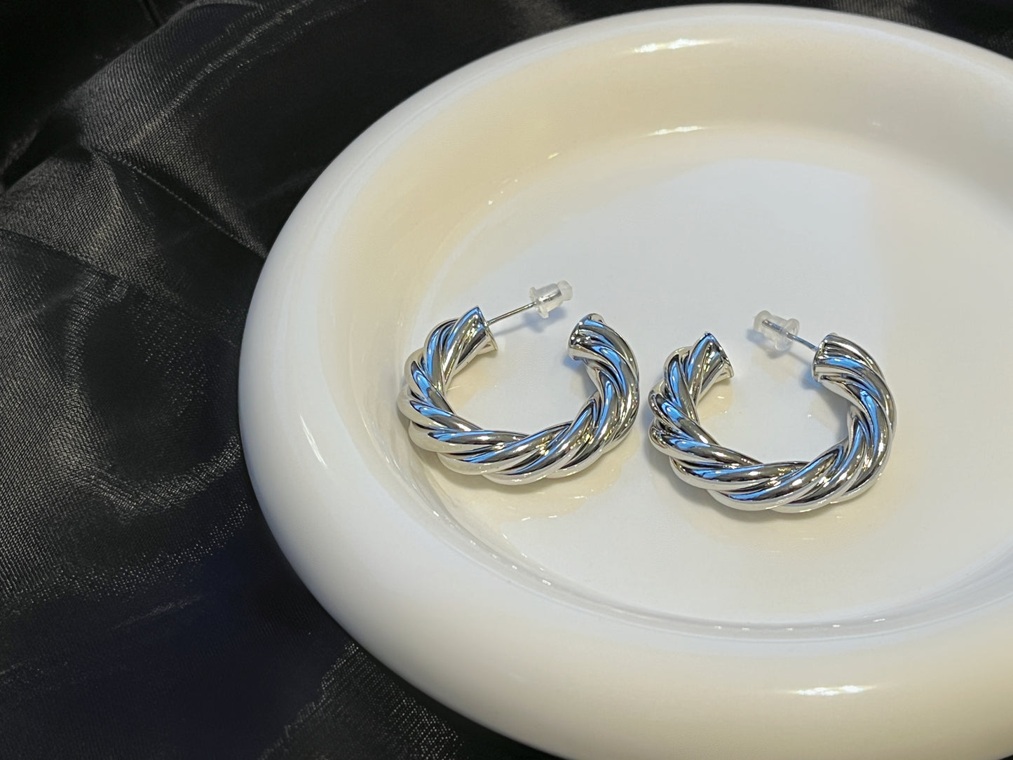 Thick Silver Hoops