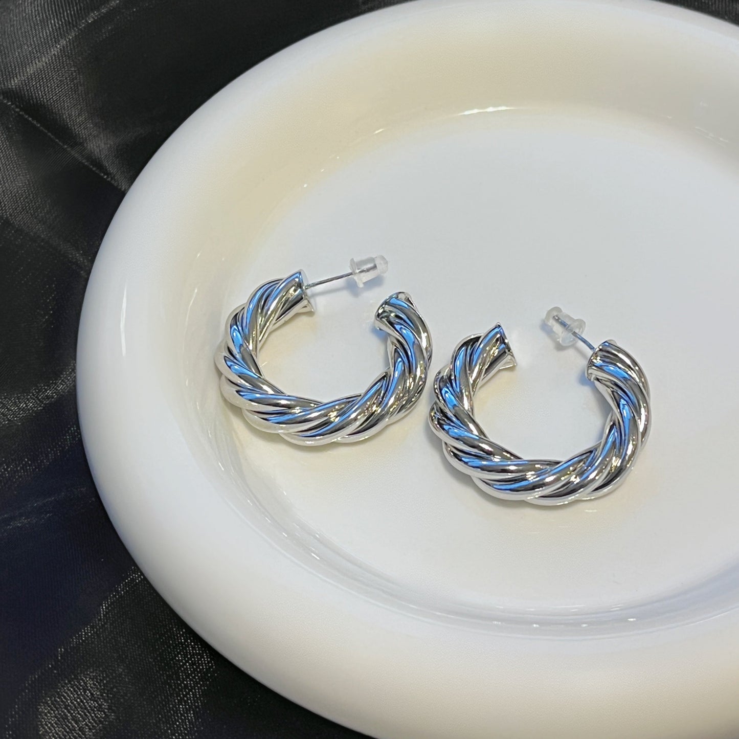 Thick Silver Hoops