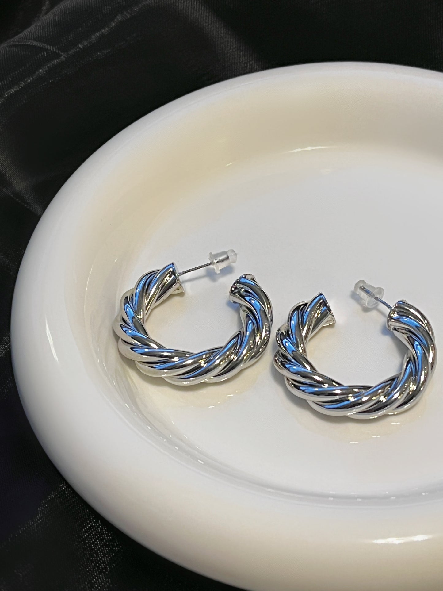 Thick Silver Hoops